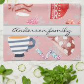 Cute model monogramed keepomwille red Kerstmis Theedoek (Gevouwen)