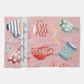 Cute model monogramed keepomwille red Kerstmis Theedoek (Horizontaal)