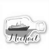 Cute Moderm Black and White Michael Ship Sticker (Voorkant)