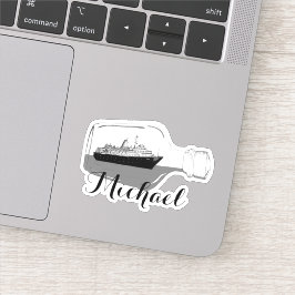 Cute Moderm Black and White Michael Ship Sticker