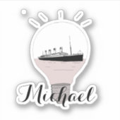 Cute Moderm Black and White Michael Ship Sticker (Voorkant)