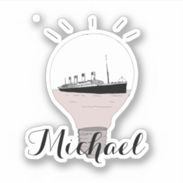 Cute Moderm Black and White Michael Ship Sticker