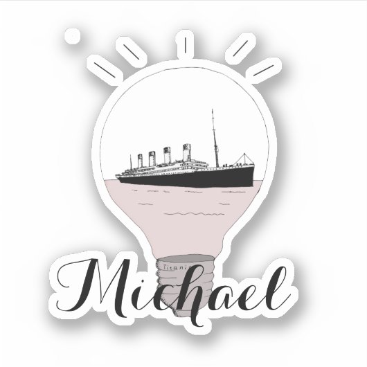 Cute Moderm Black and White Michael Ship Sticker (Voorkant)