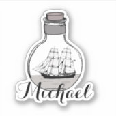 Cute Moderm Black and White Michael Ship Sticker (Voorkant)