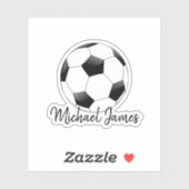 Cute Moderm Black en White Michael Football Ball Sticker (Vel)