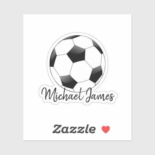 Cute Moderm Black en White Michael Football Ball Sticker (Vel)