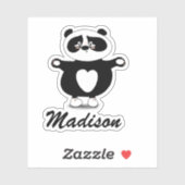 Cute Moderm Black en White Panda Sticker (Vel)