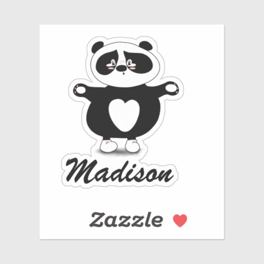Cute Moderm Black en White Panda Sticker (Vel)