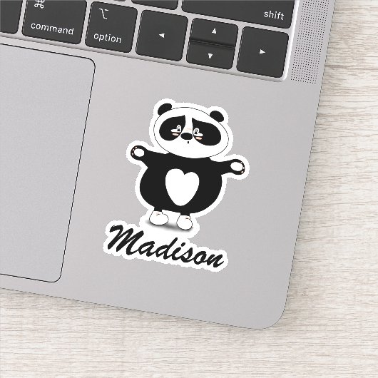 Cute Moderm Black en White Panda Sticker (Detail)