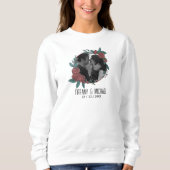 Cute Modern 1 Photo Couples Names Date Married Trui (Voorkant)