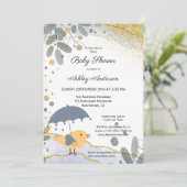 Cute Modern Artistic Baby shower Invitation Kaart (Staand voorkant)
