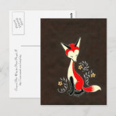 Cute Modern Artsy Fox Painting Briefkaart (Voorkant / Achterkant)