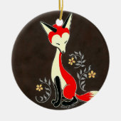 Cute Modern Artsy Fox Painting Keramisch Ornament (Voorkant)
