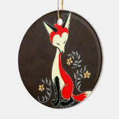 Cute Modern Artsy Fox Painting Keramisch Ornament (Links)