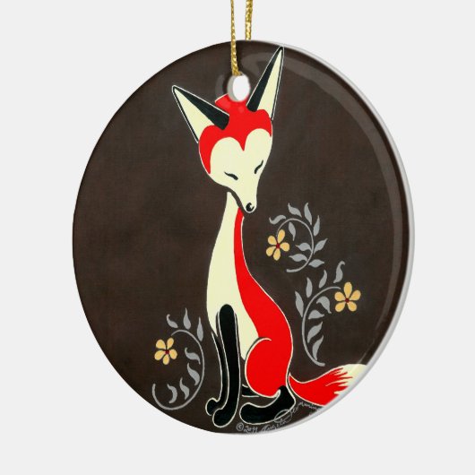 Cute Modern Artsy Fox Painting Keramisch Ornament (Links)