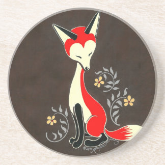 Cute Modern Artsy Fox Painting Zandsteen Onderzetter