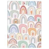 Cute Modern Assorted Pastel Rainbow Teacher Klembord (Achterkant)