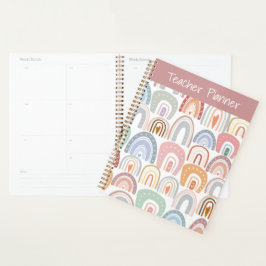 Cute Modern Assorted Pastel Rainbow Teacher Planner