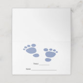 Cute Modern Baby Footprint Baby shower Plaatskaartje (Buitenkant ongevouwen)