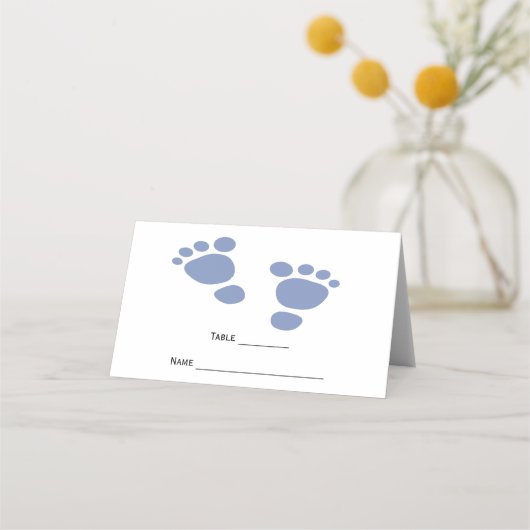 Cute Modern Baby Footprint Baby shower Plaatskaartje (Voorkant)