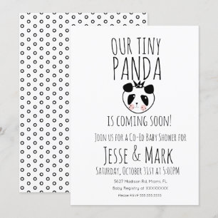 Cute Modern Baby Panda Baby shower Kaart