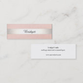 Cute Modern Beauty Silver Striped Roze Mini Visitekaartje (Voorkant / Achterkant)