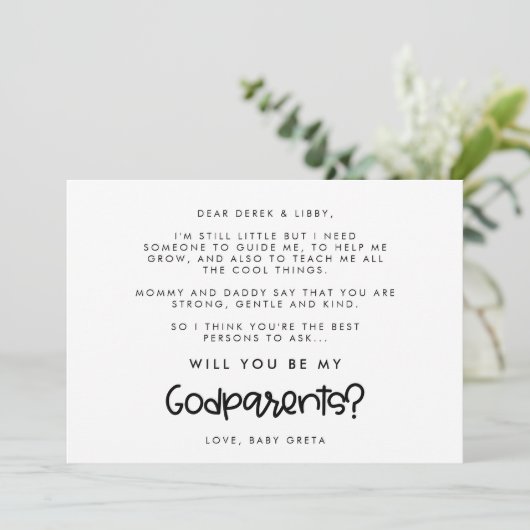 Cute modern... ben jij mijn Godouders kaart? Kaart (Staand voorkant)