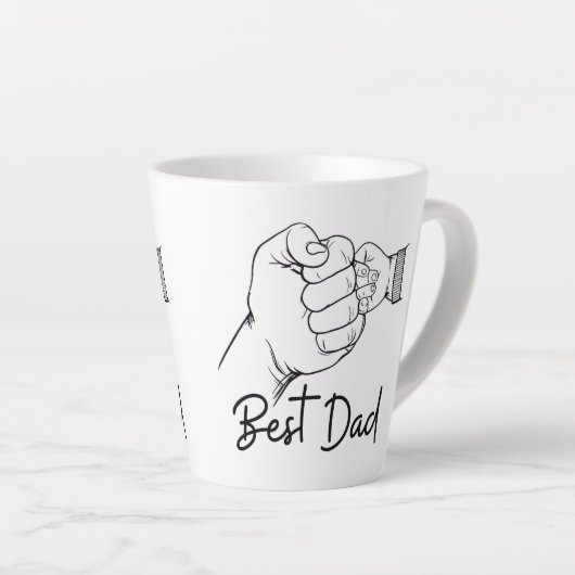 Cute Modern Best Dad  Latte Mok (Rechterhoek)