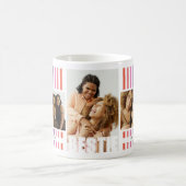 Cute Modern BESTIE Photo Collage Stripe Koffiemok (Center)