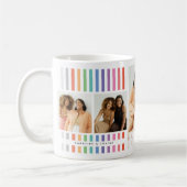 Cute Modern BESTIE Photo Collage Stripe Koffiemok (Links)