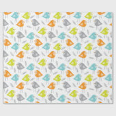 Cute Modern Birds Wrapping Paper Cadeaupapier (Vlak)
