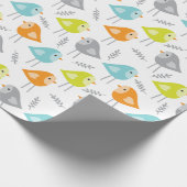 Cute Modern Birds Wrapping Paper Cadeaupapier (Hoek)