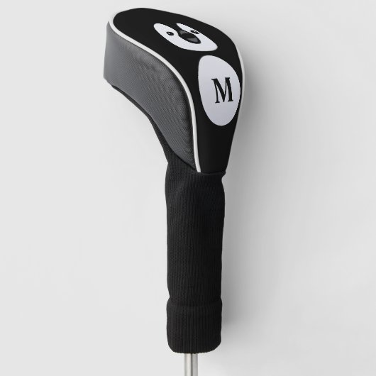 Cute Modern Black and white Penguin illustratie Golfheadcover (Schuin)