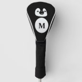 Cute Modern Black and white Penguin illustratie Golfheadcover (Voorkant)