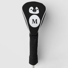 Cute Modern Black and white Penguin illustratie Golfheadcover