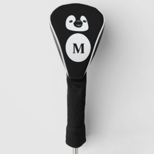 Cute Modern Black and white Penguin illustratie Golfheadcover