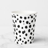 Cute Modern Black en White Dalmatian Spot Pattern Papieren Bekers (Rechts)