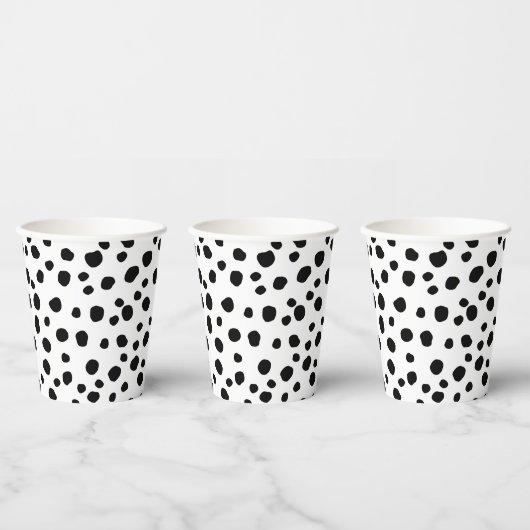 Cute Modern Black en White Dalmatian Spot Pattern Papieren Bekers (Multi)