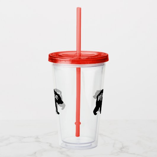 Cute Modern Black & White Mama Beer Acryl Drinkbeker (Rechts)