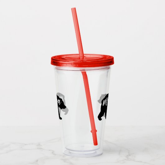 Cute Modern Black & White Mama Beer Acryl Drinkbeker (Links)