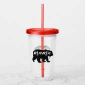 Cute Modern Black & White Mama Beer Acryl Drinkbeker (Voorkant)