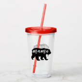 Cute Modern Black & White Mama Beer Acryl Drinkbeker (Achterkant)
