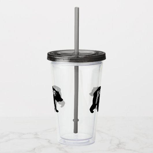 Cute Modern Black & White Papa Beer Acryl Drinkbeker (Rechts)