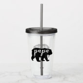 Cute Modern Black & White Papa Beer Acryl Drinkbeker (Voorkant)