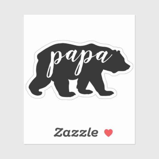 Cute Modern Black & White Papa Beer Sticker (Vel)
