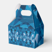 Cute Modern Blauw Trouwfeest  Bedankdoosjes (Achterkant)