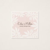 Cute Modern Bleek Roze Floral Script Font Vierkante Visitekaartjes (Voorkant)