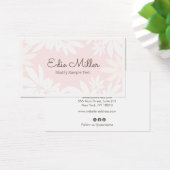 Cute Modern Bleek Roze Floral Script Font Visitekaartje (Bureau)