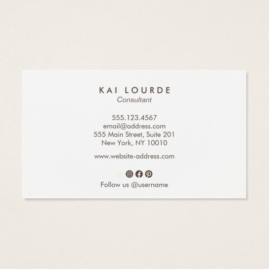 Cute Modern Bleek Roze Floral Script Font Visitekaartje (Achterkant)