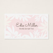 Cute Modern Bleek Roze Floral Script Font Visitekaartje (Voorkant)